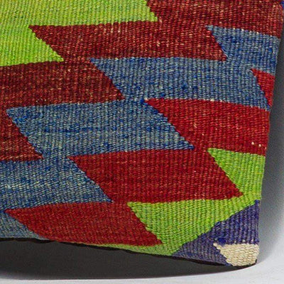 Chevron Multi Color Kilim Pillow Cover 16x16 3966 - kilimpillowstore
 - 3