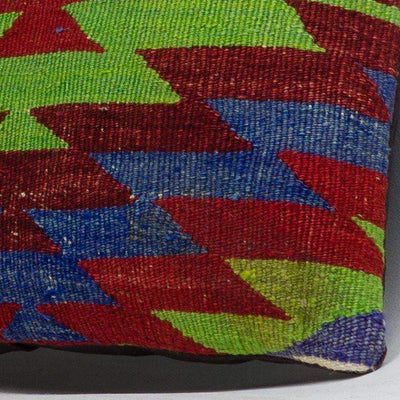 Chevron Multi Color Kilim Pillow Cover 16x16 3968 - kilimpillowstore
 - 3
