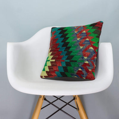 Chevron Multi Color Kilim Pillow Cover 16x16 3970 - kilimpillowstore
 - 1