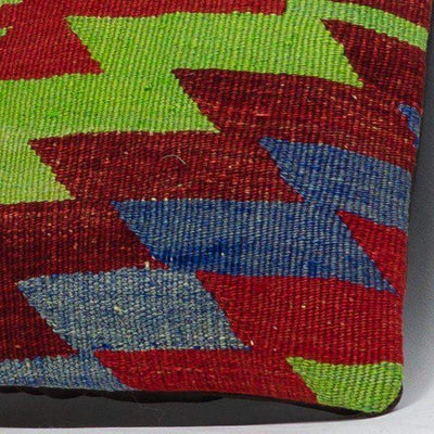 Chevron Multi Color Kilim Pillow Cover 16x16 3972 - kilimpillowstore
 - 3