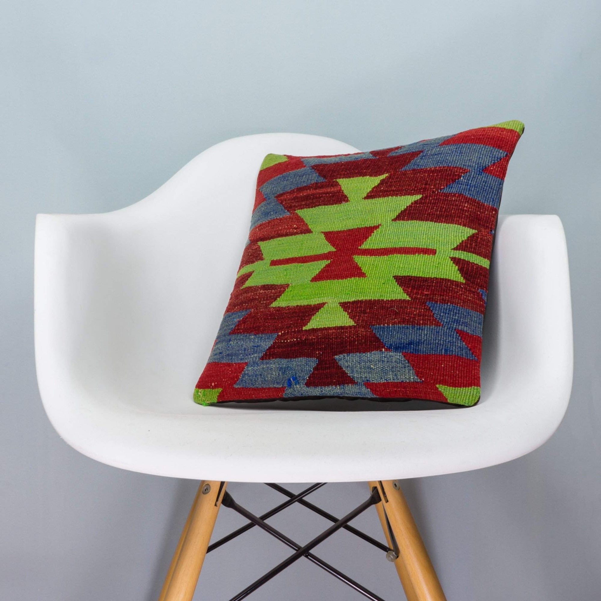 Chevron Multi Color Kilim Pillow Cover 16x16 3972 - kilimpillowstore
 - 1