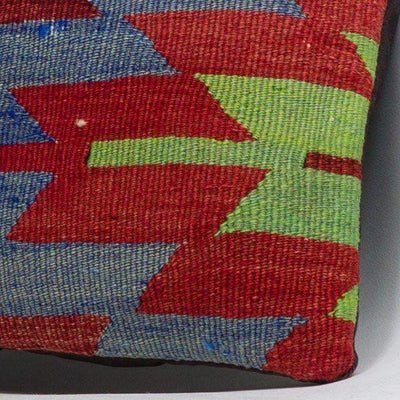 Chevron Multi Color Kilim Pillow Cover 16x16 3974 - kilimpillowstore
 - 3