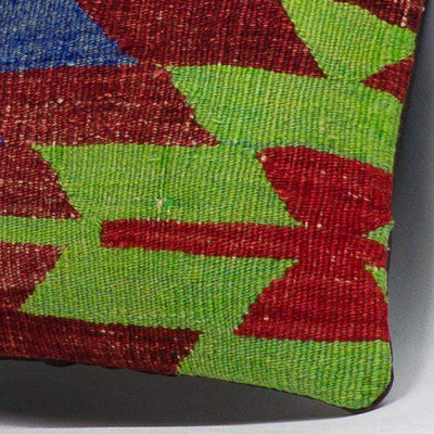 Chevron Multi Color Kilim Pillow Cover 16x16 3975 - kilimpillowstore
 - 3