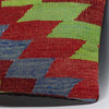Chevron Multi Color Kilim Pillow Cover 16x16 3982 - kilimpillowstore
 - 3