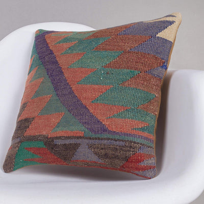 Chevron Multi Color Kilim Pillow Cover 16x16 4502 - kilimpillowstore
 - 2