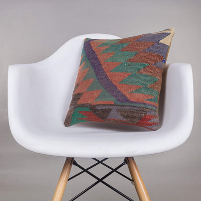 Chevron Multi Color Kilim Pillow Cover 16x16 4502 - kilimpillowstore
 - 1