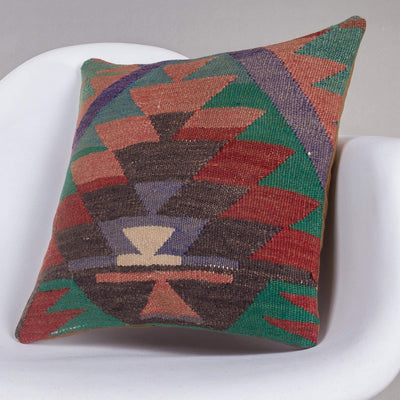 Chevron Multi Color Kilim Pillow Cover 16x16 4504 - kilimpillowstore
 - 2