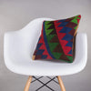 Chevron Multi Color Kilim Pillow Cover 16x16 5056 - kilimpillowstore
 - 1