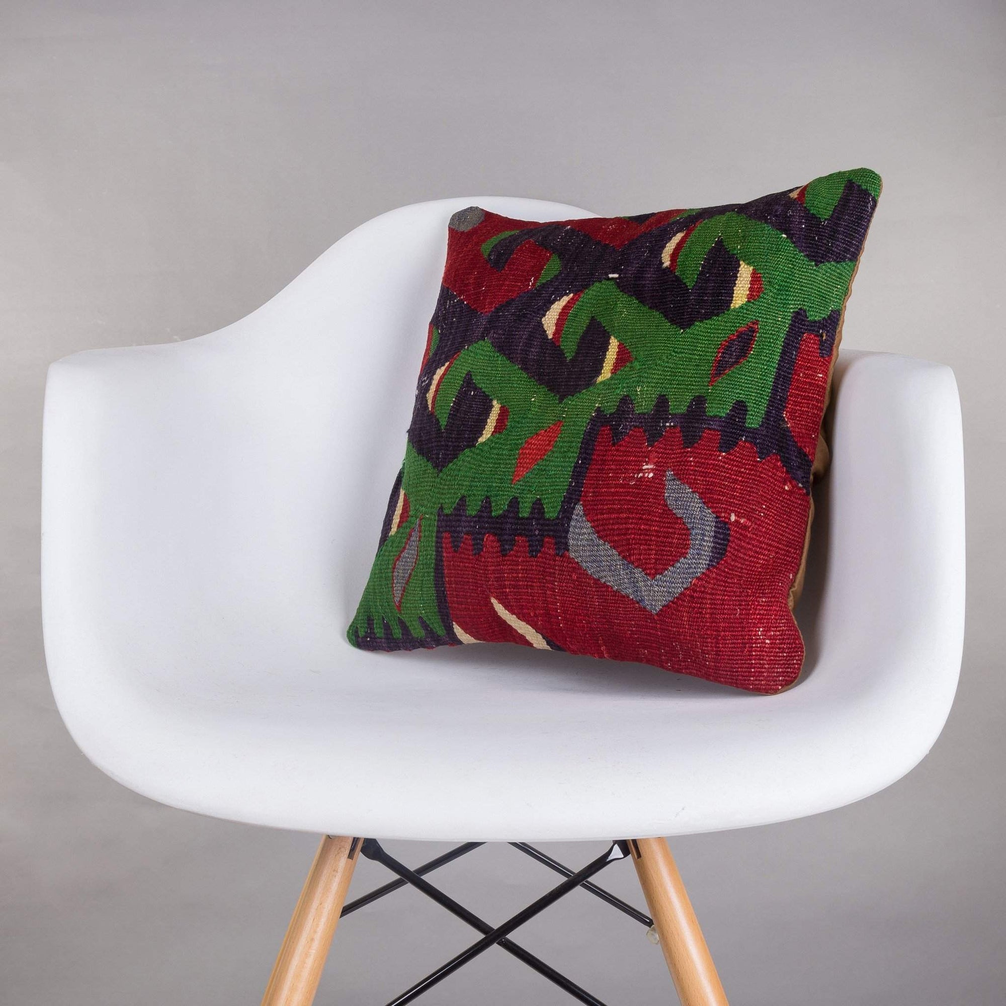 Chevron Multi Color Kilim Pillow Cover 16x16 5069 - kilimpillowstore
 - 1