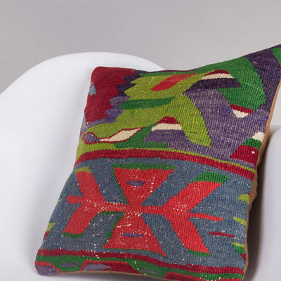 Chevron Multi Color Kilim Pillow Cover 16x16 5104 - kilimpillowstore
 - 2