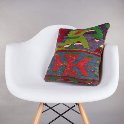 Chevron Multi Color Kilim Pillow Cover 16x16 5104 - kilimpillowstore
 - 1