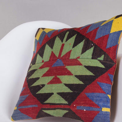 Chevron Multi Color Kilim Pillow Cover 16x16 5115 - kilimpillowstore
 - 2