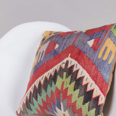 Chevron Multi Color Kilim Pillow Cover 16x16 5411 - kilimpillowstore
 - 2