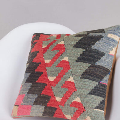 Chevron Multi Color Kilim Pillow Cover 16x16 5449 - kilimpillowstore
 - 2