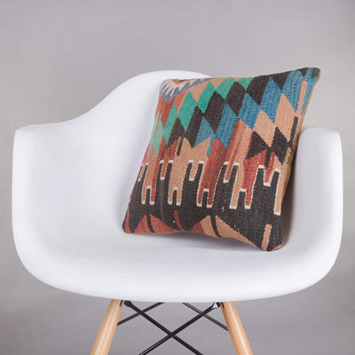 Chevron Multi Color Kilim Pillow Cover 16x16 5469 - kilimpillowstore
 - 1