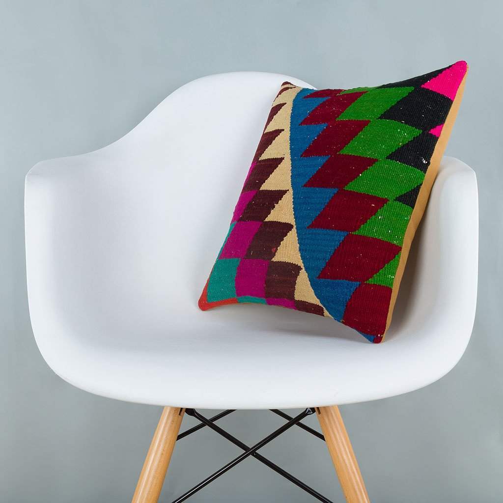 Chevron_Multiple Color_Kilim Pillow Cover_16x16_A0229_6622