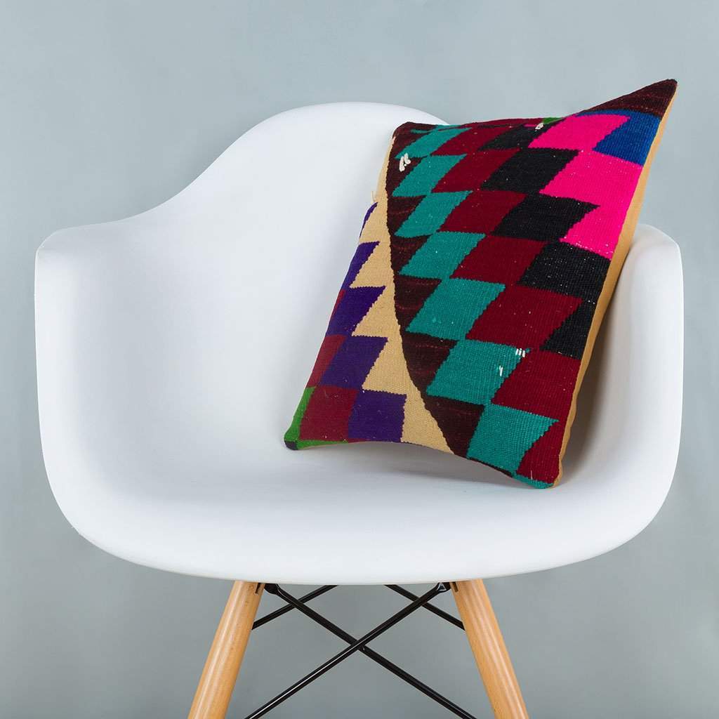 Chevron Multiple Color Kilim Pillow Cover 16x16 6643