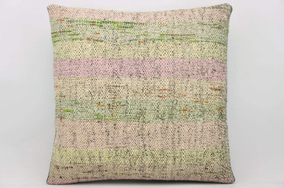 CLEARANCE 16x16  Hand Woven wool light green pinkish striped  Kilim Pillow  cushion 1048_A Wool cushion - kilimpillowstore
 - 1