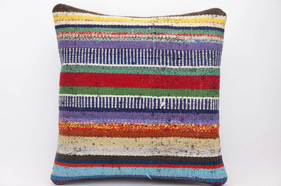 CLEARANCE 16x16 Hand Woven wool tribal ethnic striped  Kilim Pillow cushion 1326 - kilimpillowstore
 - 1