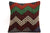 16x16 Vintage Hand Woven Kilim Pillow 480,green,blue,beige,black,gray,orange,chevron