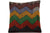 16x16 Vintage Hand Woven Kilim Pillow 488,green,blue,yellow,dark blue,black,red,claret red,chevron