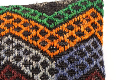 CLEARANCE 16x16 Vintage Hand Woven Kilim Pillow  496,orange,green,blue,black,red,claret red,chevron - kilimpillowstore
 - 2