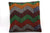 16x16 Vintage Hand Woven Kilim Pillow 496,orange,green,blue,black,red,claret red,chevron