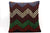 16x16 Vintage Hand Woven Kilim Pillow 498,white,green,blue,black,red,claret red,chevron