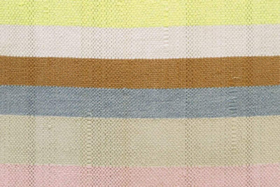 CLEARANCE 16x16 Vintage Hand Woven Kilim Pillow 817  white,yellow,green,lilac,beige,blue,pink,black,striped - kilimpillowstore
 - 2