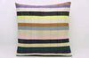 CLEARANCE 16x16 Vintage Hand Woven Kilim Pillow 817  white,yellow,green,lilac,beige,blue,pink,black,striped - kilimpillowstore
 - 1