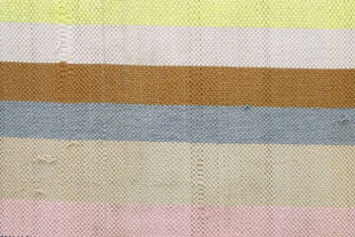 CLEARANCE 16x16 Vintage Hand Woven Kilim Pillow 828 white,yellow,pink,dark green,lilac,beige,navy blue,black,striped - kilimpillowstore
 - 2