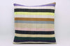 CLEARANCE 16x16 Vintage Hand Woven Kilim Pillow 828 white,yellow,pink,dark green,lilac,beige,navy blue,black,striped - kilimpillowstore
 - 1