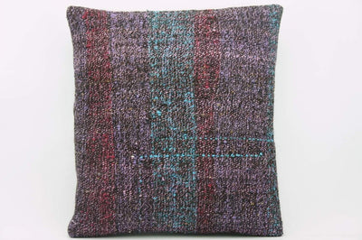 CLEARANCE 16x16 Vintage Hand Woven wool purple green red  gradient colour Kilim Pillow  cushion 1026_A Wool cushion - kilimpillowstore
 - 1