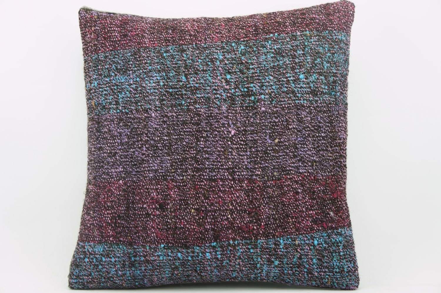 CLEARANCE 16x16 Vintage Hand Woven wool purple green red  gradient colour Kilim Pillow  cushion 1029_A Wool cushion - kilimpillowstore
 - 1