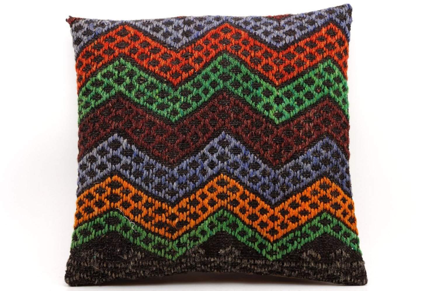 Chevron pillow hand woven kilim pillow 16 inches