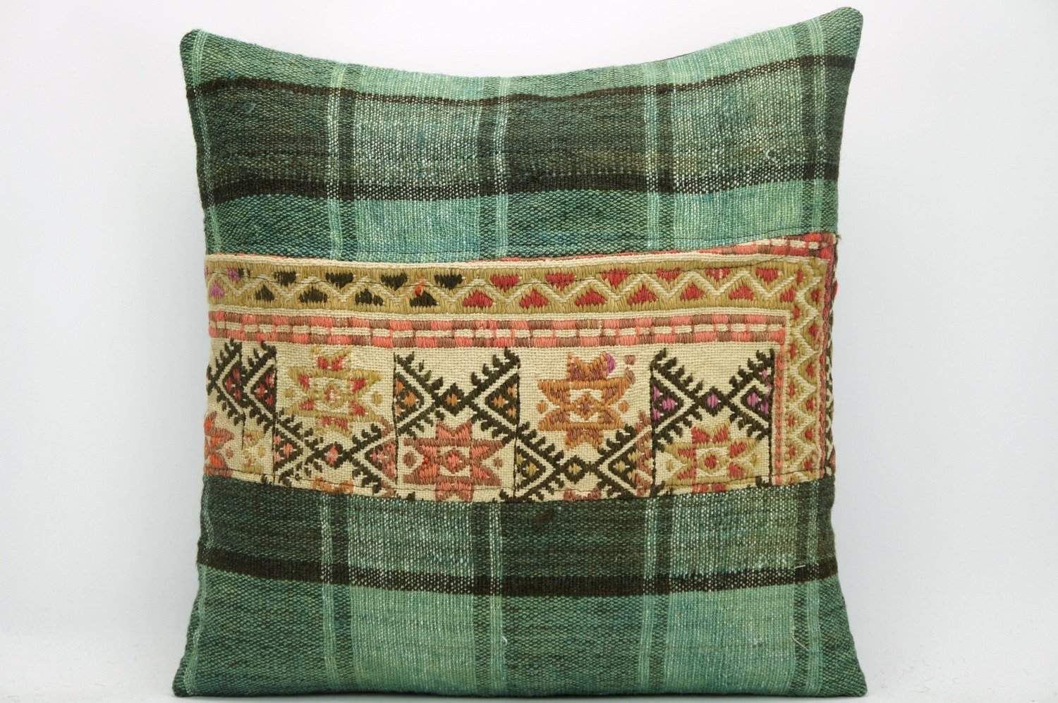 CLEARANCE Decorative Geometric Kilim pillow ,  patchwork pillow  1469 - kilimpillowstore
 - 1