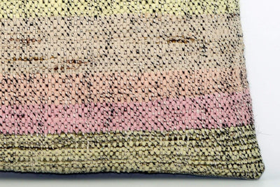 CLEARANCE Handwoven hemp pillow green pink yellow , Decorative Kilim pillow cover  1567_A - kilimpillowstore
 - 4