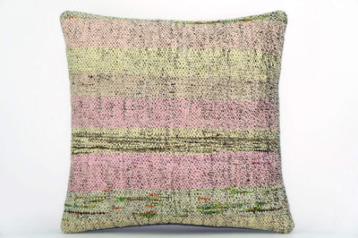 CLEARANCE Handwoven hemp pillow green pink yellow , Decorative Kilim pillow cover  1574_A - kilimpillowstore
 - 1