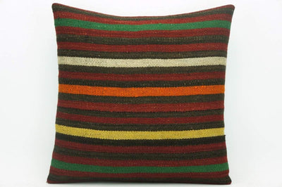 CLEARANCE Striped decorative pillow cover, Kilim cushion cover , 16x16   1415 - kilimpillowstore
 - 1