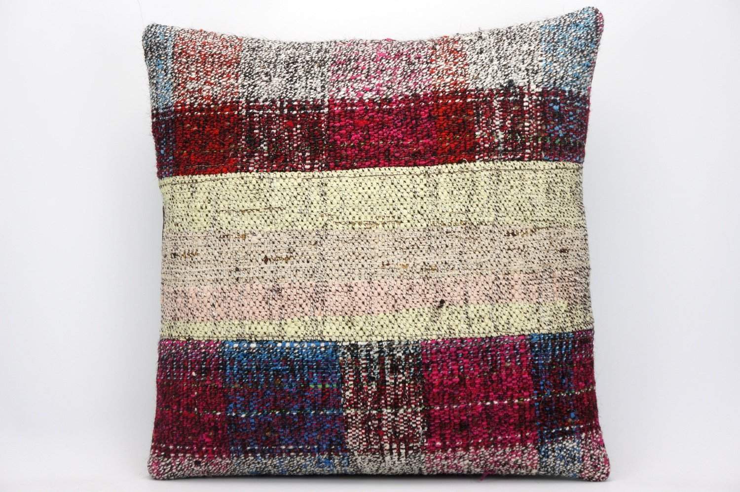 CLEARANCE Striped Kilim pillow ,  Multi colour patchwork pillow  1483 - kilimpillowstore
 - 1