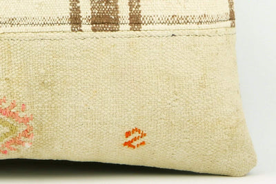 Cream  Kilim  pillow cushion 16,  throw  cushion, ethnic decor,  Mediterranean  decor,  2177 - kilimpillowstore
 - 4