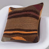 Geometric Brown Kilim Pillow Cover 16x16 4640 - kilimpillowstore
 - 2