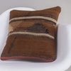 Geometric Brown Kilim Pillow Cover 16x16 4664 - kilimpillowstore
 - 2