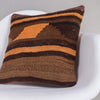 Geometric Brown Kilim Pillow Cover 16x16 4671 - kilimpillowstore
 - 2