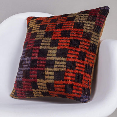 Geometric Multi Color Kilim Pillow Cover 16x16 4616 - kilimpillowstore
 - 2