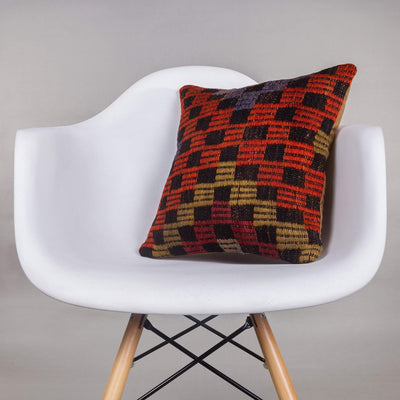 Geometric Multi Color Kilim Pillow Cover 16x16 4617 - kilimpillowstore
 - 1