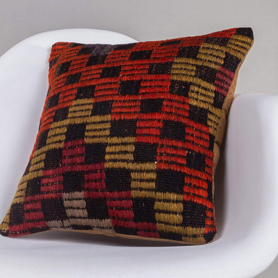 Geometric Multi Color Kilim Pillow Cover 16x16 4624 - kilimpillowstore
 - 2
