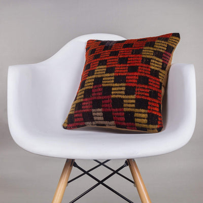 Geometric Multi Color Kilim Pillow Cover 16x16 4624 - kilimpillowstore
 - 1