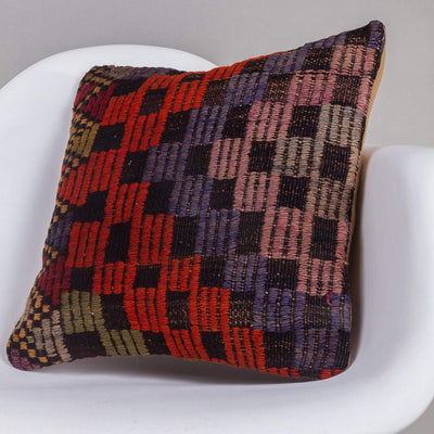 Geometric Multi Color Kilim Pillow Cover 16x16 4626 - kilimpillowstore
 - 2