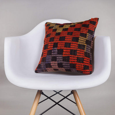 Geometric Multi Color Kilim Pillow Cover 16x16 4627 - kilimpillowstore
 - 1